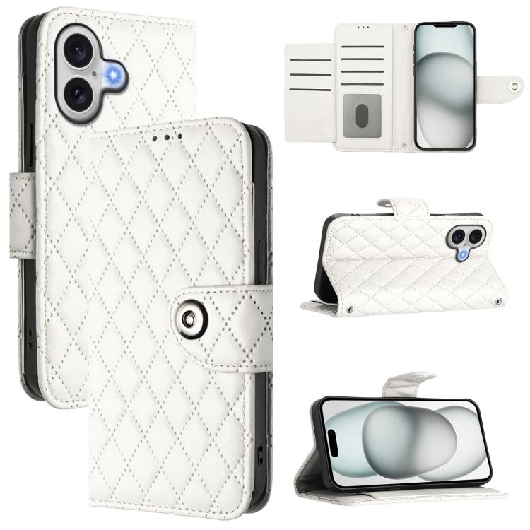 Rhombenförmige Textur Flip Leder Handyhülle mit Lanyard, für iPhone 17 Pro Max, für iPhone 17 Pro, für iPhone 17, für iPhone Air, für iPhone SE 2024, für iPhone 16 Pro Max, für iPhone 16 Pro, für iPhone 16 Plus