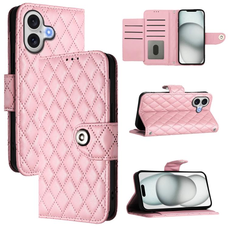 Rhombenförmige Textur Flip Leder Handyhülle mit Lanyard, für iPhone 17 Pro Max, für iPhone 17 Pro, für iPhone 17, für iPhone Air, für iPhone SE 2024, für iPhone 16 Pro Max, für iPhone 16 Pro, für iPhone 16 Plus
