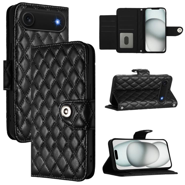 Rhombenförmige Textur Flip Leder Handyhülle mit Lanyard, für iPhone 17 Pro Max, für iPhone 17 Pro, für iPhone 17, für iPhone Air, für iPhone SE 2024, für iPhone 16 Pro Max, für iPhone 16 Pro, für iPhone 16 Plus