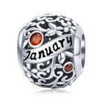 S925 Sterlingsilber 12 Geburtsstein DIY Armband Halskette Zubehör, Januar, Februar, März, April, Mai, Juni, Juli, August, September, Oktober, November, Dezember
