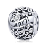 S925 Sterlingsilber 12 Geburtsstein DIY Armband Halskette Zubehör, Januar, Februar, März, April, Mai, Juni, Juli, August, September, Oktober, November, Dezember