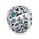 S925 Sterlingsilber 12 Geburtsstein DIY Armband Halskette Zubehör, Januar, Februar, März, April, Mai, Juni, Juli, August, September, Oktober, November, Dezember