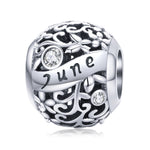 S925 Sterlingsilber 12 Geburtsstein DIY Armband Halskette Zubehör, Januar, Februar, März, April, Mai, Juni, Juli, August, September, Oktober, November, Dezember