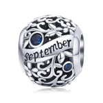 S925 Sterlingsilber 12 Geburtsstein DIY Armband Halskette Zubehör, Januar, Februar, März, April, Mai, Juni, Juli, August, September, Oktober, November, Dezember
