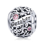 S925 Sterlingsilber 12 Geburtsstein DIY Armband Halskette Zubehör, Januar, Februar, März, April, Mai, Juni, Juli, August, September, Oktober, November, Dezember