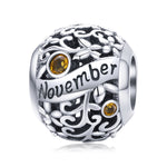 S925 Sterlingsilber 12 Geburtsstein DIY Armband Halskette Zubehör, Januar, Februar, März, April, Mai, Juni, Juli, August, September, Oktober, November, Dezember