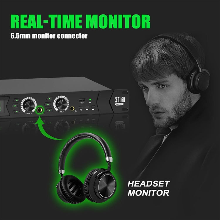 XTUGA RW2090 Professionelles Bühnen-Drahtlos-2-Kanal In-Ear-Monitoring-System 2 in 1, US-Stecker, EU-Stecker, AU-Stecker, UK-Stecker