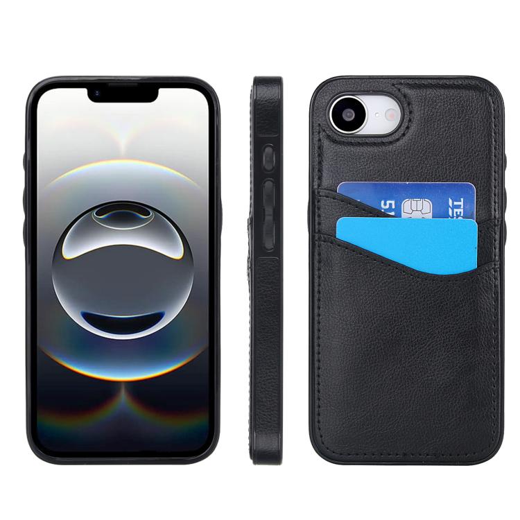 Litschi-Leder-Handyhülle mit Kartenfächern, für iPhone 17e / 16e, für iPhone 17 Pro Max, für iPhone 17 Pro, für iPhone 17, für iPhone Air, für iPhone 16 Pro Max, für iPhone 16 Pro, für iPhone 16 Plus, für iPhone 16