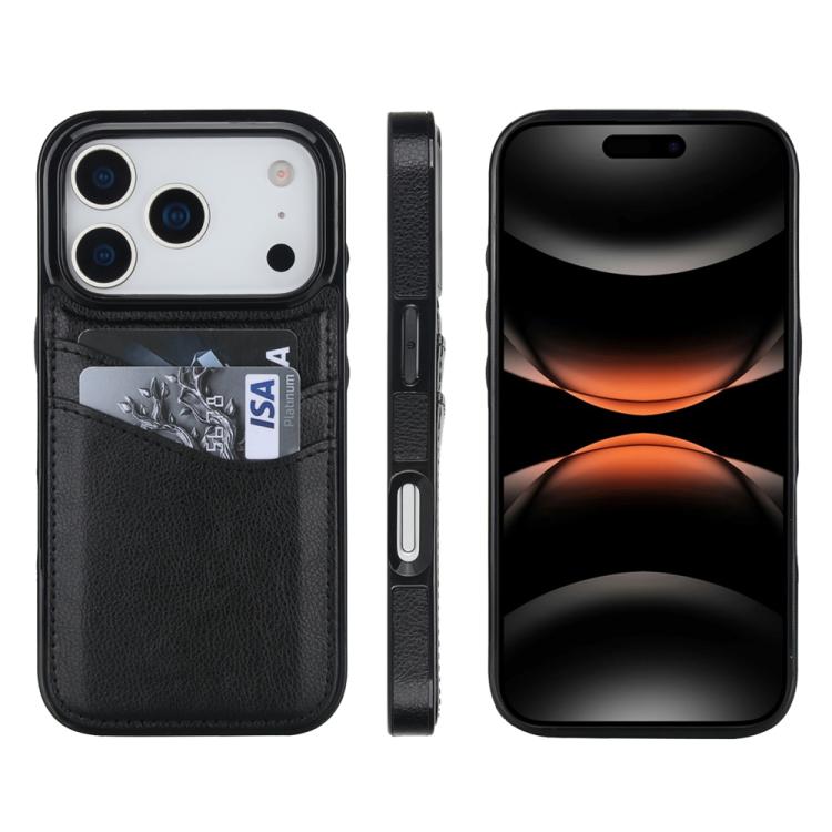 Litschi-Leder-Handyhülle mit Kartenfächern, für iPhone 17e / 16e, für iPhone 17 Pro Max, für iPhone 17 Pro, für iPhone 17, für iPhone Air, für iPhone 16 Pro Max, für iPhone 16 Pro, für iPhone 16 Plus, für iPhone 16