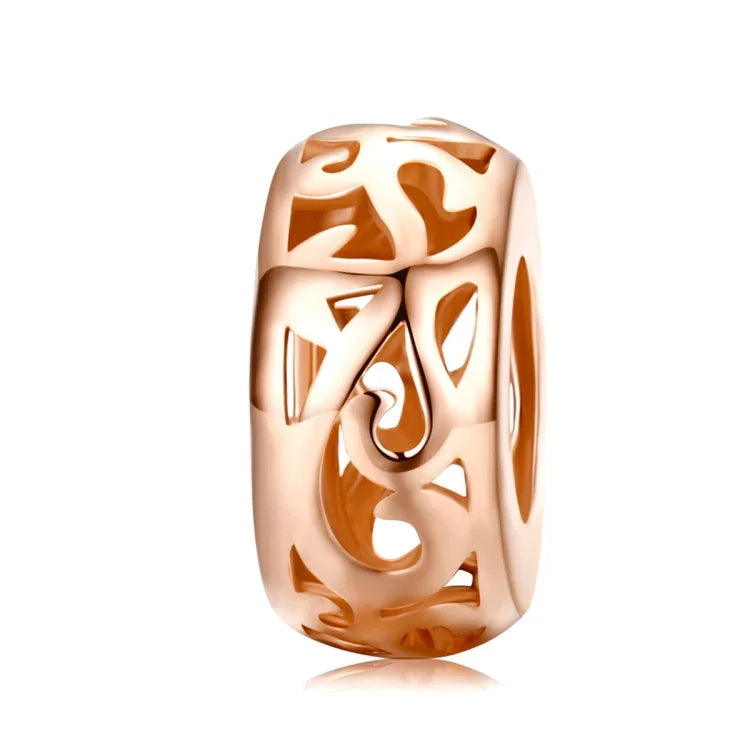 Sterling Silber S925 Perlen DIY Armband Zubehör Hohl Roségold Lose Perlen