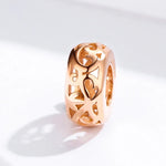 Sterling Silber S925 Perlen DIY Armband Zubehör Hohl Roségold Lose Perlen