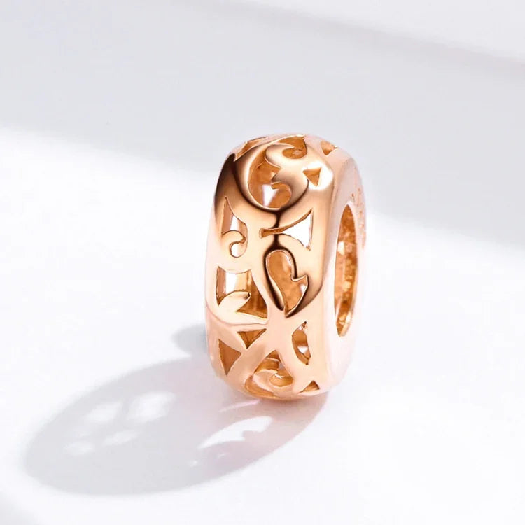 Sterling Silber S925 Perlen DIY Armband Zubehör Hohl Roségold Lose Perlen