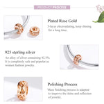 Sterling Silber S925 Perlen DIY Armband Zubehör Hohl Roségold Lose Perlen