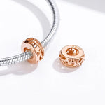 Sterling Silber S925 Perlen DIY Armband Zubehör Hohl Roségold Lose Perlen
