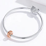 Sterling Silber S925 Perlen DIY Armband Zubehör Hohl Roségold Lose Perlen