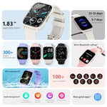 DM60+ 1,83 Zoll BT5.2 Smartwatch, unterstützt Bluetooth-Anrufe / Schlafüberwachung / Blutzuckermessung / Blutsauerstoffmessung / Temperaturmessung / Herzfrequenzmessung / Blutdruckmessung