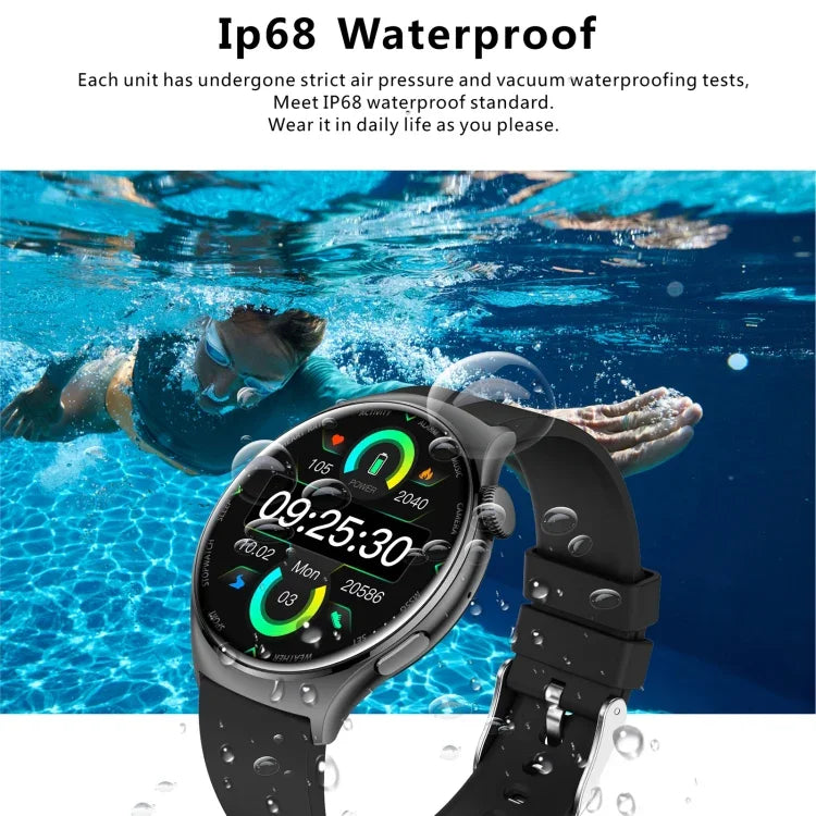 QX10 1,43 Zoll BT5.2 Smartwatch, unterstützt Schlaf-/Herzfrequenz-/Blutsauerstoff-/Blutdrucküberwachung