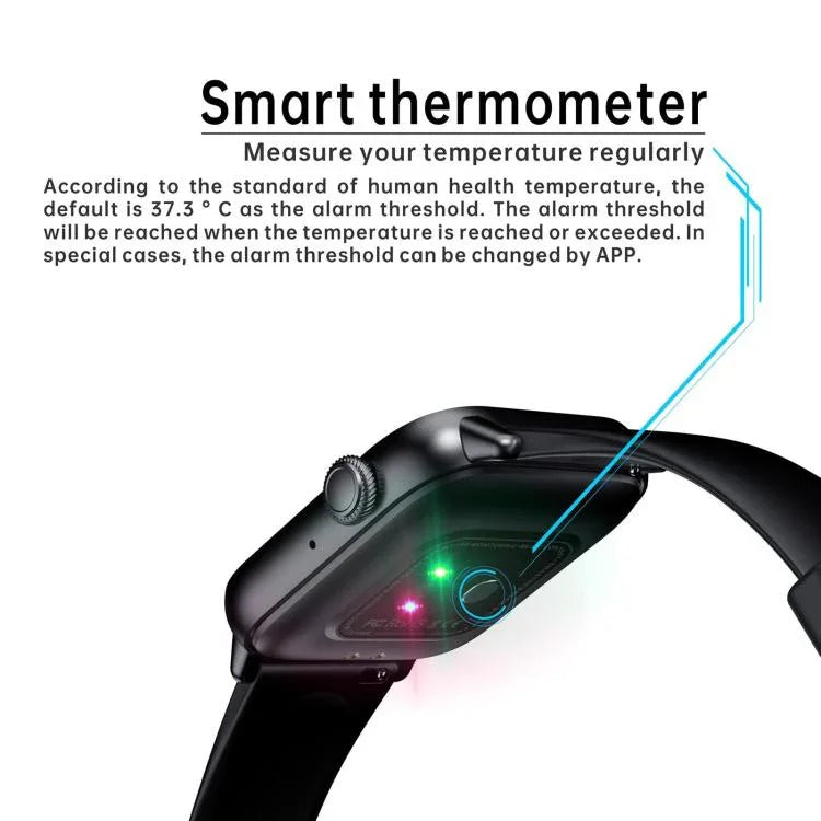 QS08 PRO 1,83 Zoll BT5.2 Smartwatch mit Unterstützung für Schlaf-/Herzfrequenz-/Blutsauerstoff-/Temperatur-/Blutdrucküberwachung