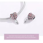 S925 Sterling Silber Rote Herzperlen DIY Armband Halskette Zubehör
