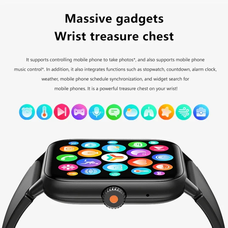 QS13 1,83 Zoll BT5.2 Smartwatch, unterstützt Bluetooth-Anrufe / Schlafüberwachung / Blutzuckermessung / Blutsauerstoffmessung / Herzfrequenzmessung / Blutdruckmessung