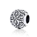 S925 Sterling Silber Retro-Blumenperlen DIY Armband Halskette Accessoires