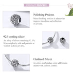 S925 Sterling Silber Retro-Blumenperlen DIY Armband Halskette Accessoires