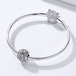 S925 Sterling Silber Retro-Blumenperlen DIY Armband Halskette Accessoires