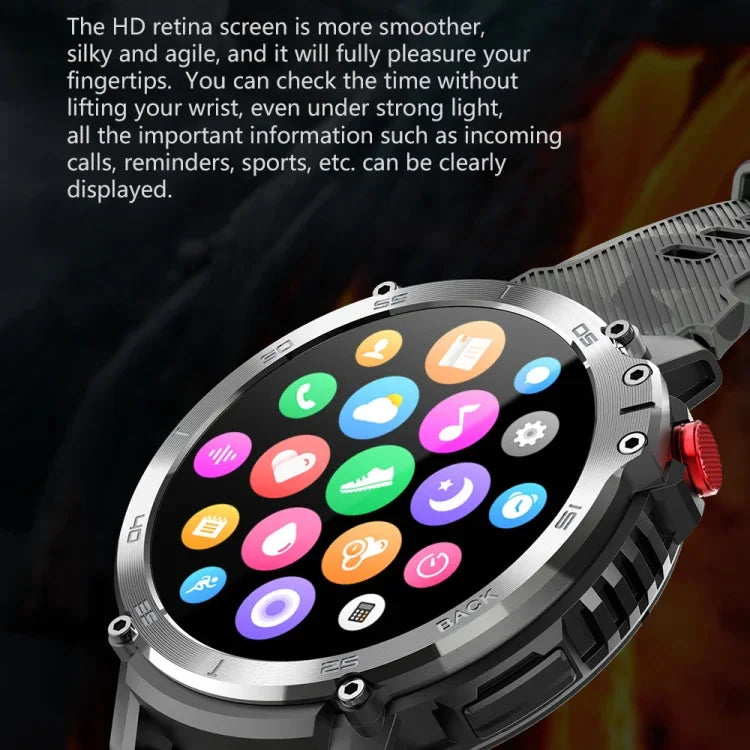 C22 1,6 Zoll Rundbildschirm Bluetooth Smartwatch, unterstützt Gesundheitsüberwachung und 24 Sportmodi