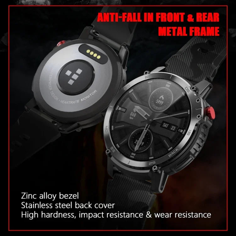 C22 1,6 Zoll Rundbildschirm Bluetooth Smartwatch, unterstützt Gesundheitsüberwachung und 24 Sportmodi
