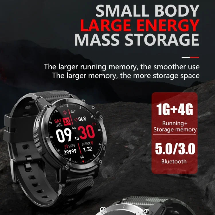 C22 1,6 Zoll Rundbildschirm Bluetooth Smartwatch, unterstützt Gesundheitsüberwachung und 24 Sportmodi