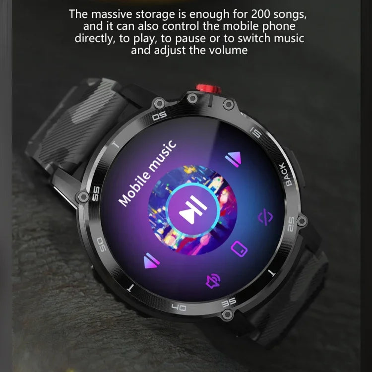 C22 1,6 Zoll Rundbildschirm Bluetooth Smartwatch, unterstützt Gesundheitsüberwachung und 24 Sportmodi