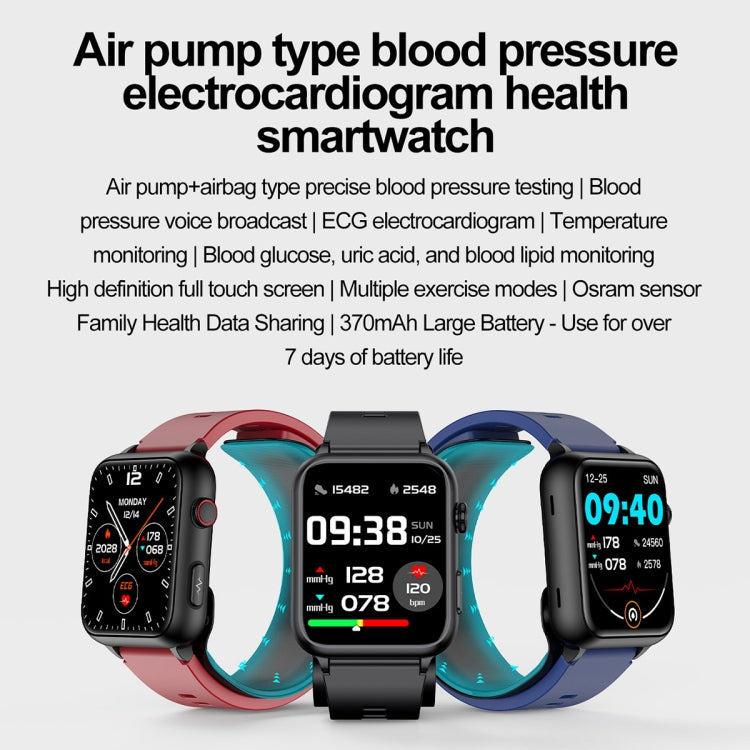TK63 Smartwatch mit 1,91-Zoll-Farbdisplay und Luftpumpe, unterstützt Blutdruckmessung/EKG