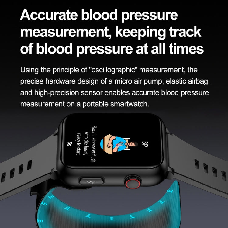TK63 Smartwatch mit 1,91-Zoll-Farbdisplay und Luftpumpe, unterstützt Blutdruckmessung/EKG