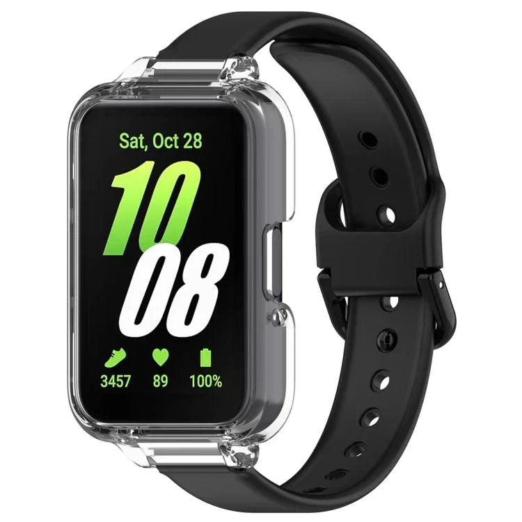 PC-Schutzhülle mit halber Abdeckung + Silikon-Uhrenarmband-Set, für Samsung Galaxy Fit 3