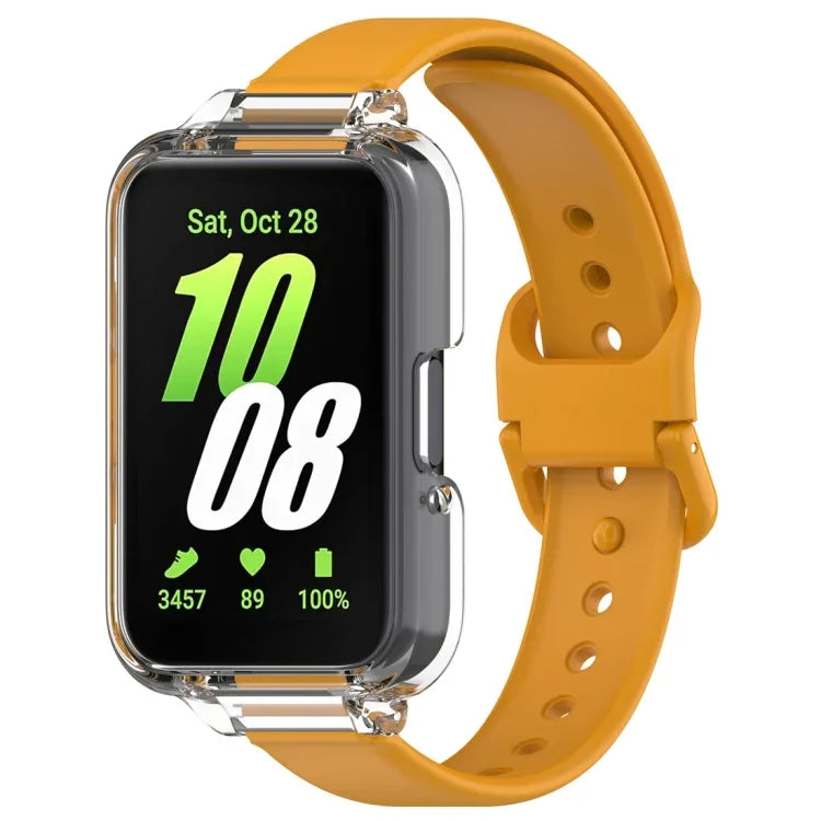 PC-Schutzhülle mit halber Abdeckung + Silikon-Uhrenarmband-Set, für Samsung Galaxy Fit 3