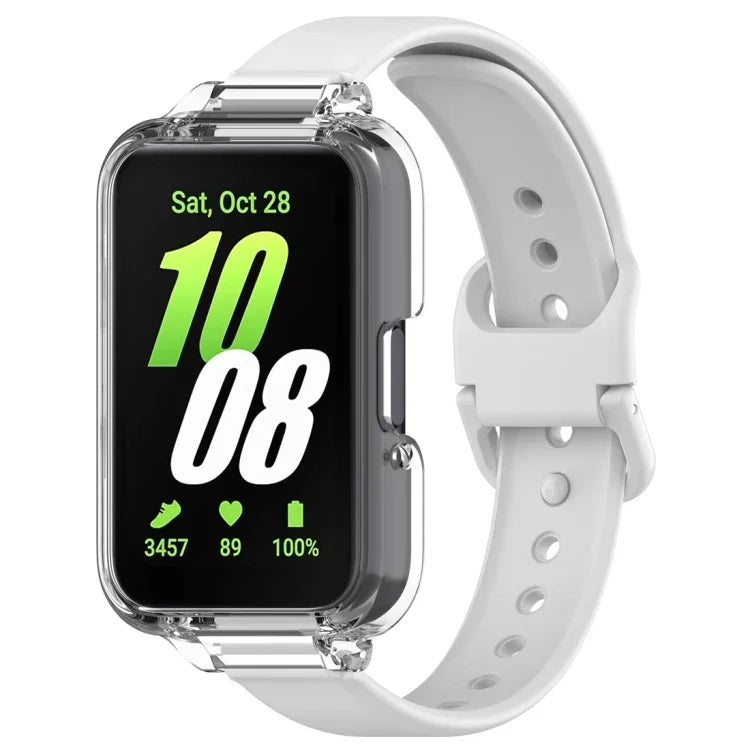 PC-Schutzhülle mit halber Abdeckung + Silikon-Uhrenarmband-Set, für Samsung Galaxy Fit 3