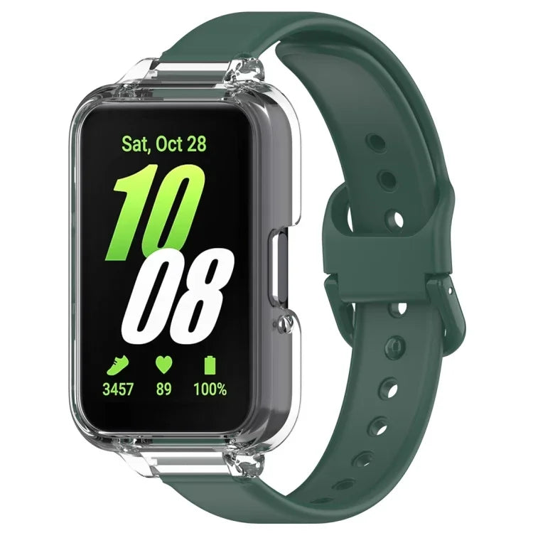 PC-Schutzhülle mit halber Abdeckung + Silikon-Uhrenarmband-Set, für Samsung Galaxy Fit 3