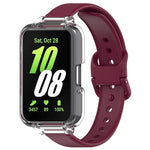 PC-Schutzhülle mit halber Abdeckung + Silikon-Uhrenarmband-Set, für Samsung Galaxy Fit 3