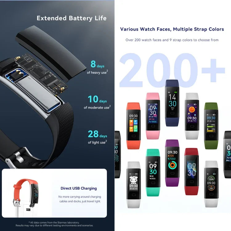 S5-4 Smart Bracelet IP68 Wasserdichter Herzfrequenz-Sport-Fitness-Tracker Smartwatch