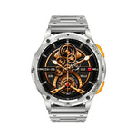 AK59 Smartwatch mit 1,43 Zoll AMLOED-Rundbildschirm und Stahlarmband