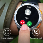 AK59 Smartwatch mit 1,43 Zoll AMLOED-Rundbildschirm und Stahlarmband
