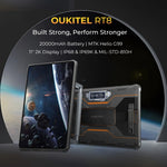 OUKITEL RT8 4G-Netzwerk IP68/IP69K Robustes Tablet, 11 Zoll Android 13 MediaTek Helio G99 Quad Core Unterstützung Dual-SIM, EU-Stecker, RT8 6GB+256GB