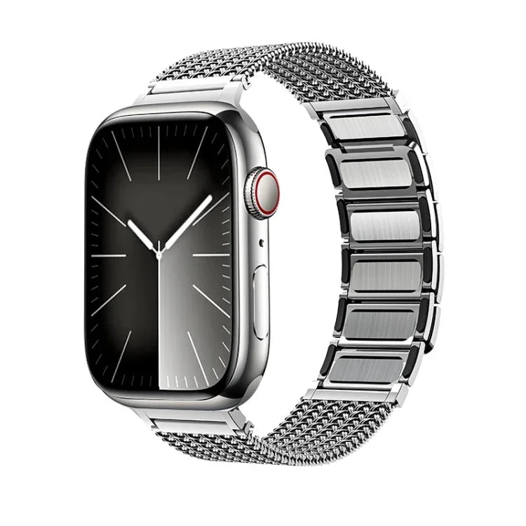Geflochtenes Edelstahl-Armband mit Magnetverschluss, passend für Apple Watch 42 mm und 38 mm