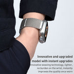 Magnetic Clasp Braided Chain Stainless Steel Watch Band, For Apple Watch SE 2023 44mm, For Apple Watch SE 2023 40mm, For Apple Watch Ultra 2 49mm, For Apple Watch Series 9 45mm, For Apple Watch Series 9 41mm, For Apple Watch Ultra 49mm                 ...