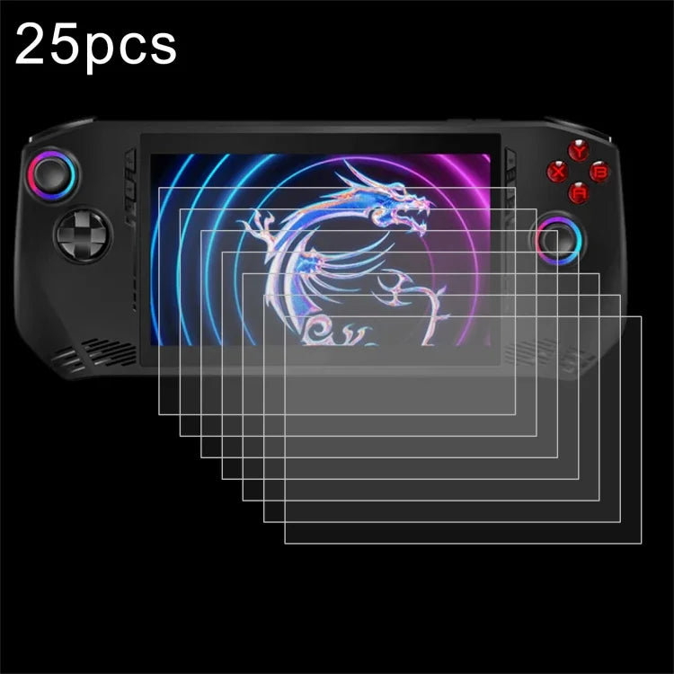 25 Stück 9H 0,3 mm explosionsgeschützte Schutzglasfolien, für MSI Claw 8 AI+ und MSI Claw 7-Zoll-Spielkonsole
