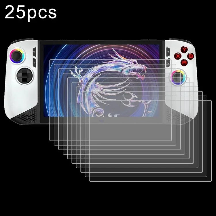 25 Stück 9H 0,3 mm explosionsgeschützte Schutzglasfolien, für MSI Claw 8 AI+ und MSI Claw 7-Zoll-Spielkonsole