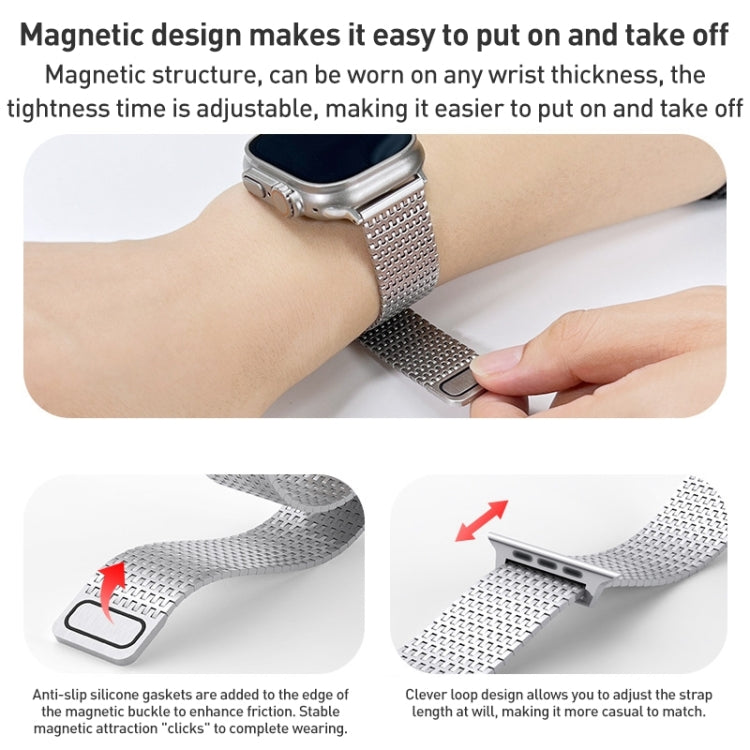 Milanese Loop Magnetic Clasp Stainless Steel Watch Band, For Apple Watch SE 40mm, For Apple Watch SE 44mm, For Apple Watch Series 6 40mm, For Apple Watch Series 6 44mm, For Apple Watch Series 5 44mm, For Apple Watch Series 5 40mm                       ...