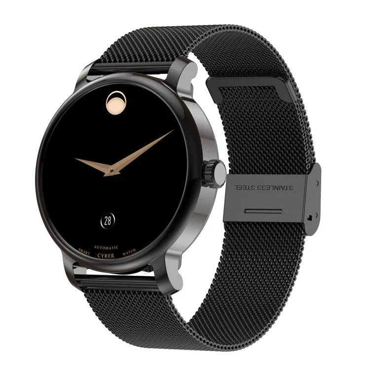 LEMFO LF35 Smartwatch mit 1,43 Zoll AMOLED-Runddisplay und Edelstahlarmband unterstützt Blutsauerstoffmessung