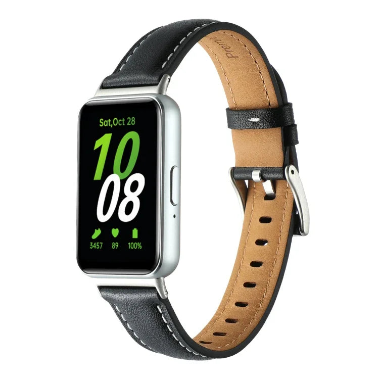 Spitz zulaufendes Uhrenarmband aus echtem Leder, für Samsung Galaxy Fit 3