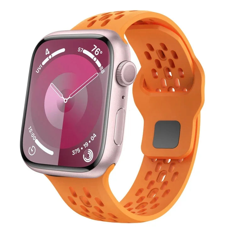 Ovales Fluorkautschuk-Armband, für Apple Watch Series 6 (44 mm), Apple Watch Series 5 (44 mm), Apple Watch Series 4 (44 mm), Apple Watch Series 3 (42 mm), Apple Watch Series 2 (42 mm) und Apple Watch (42 mm)